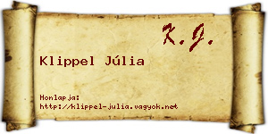 Klippel Júlia névjegykártya